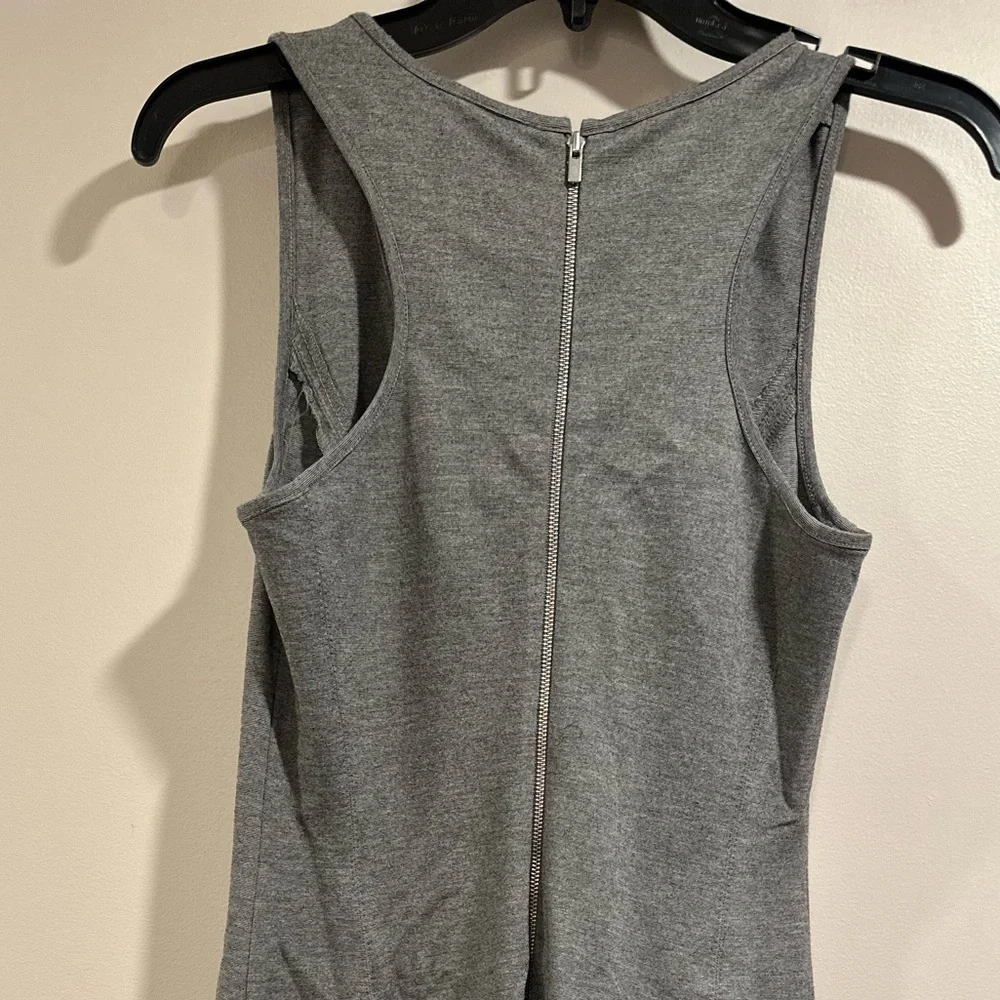Banana Republic Gray Sleeveless Fitted & Flare Drop Waist Mini Dress Size 0